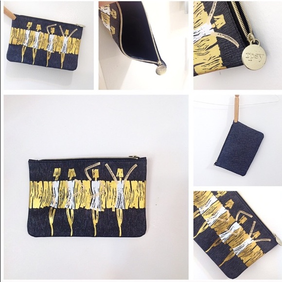 Fashion Ipsy Gold Girls Makeup Bag Fun Coin Purse - Picture 2 of 4